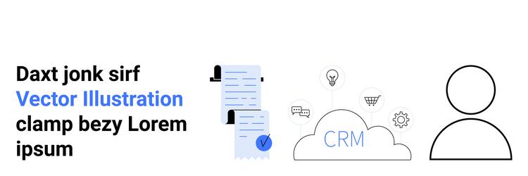 crm cloud with documents user icon and network vector image