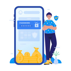 password access net banking application vector image