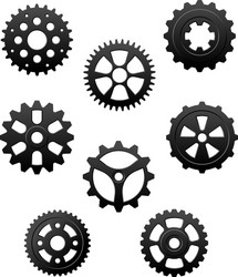 Pinions and gears set vector