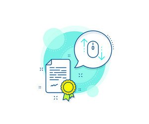 scroll down mouse line icon scrolling screen sign vector image