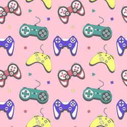 Seamless pattern gamepad controller vector