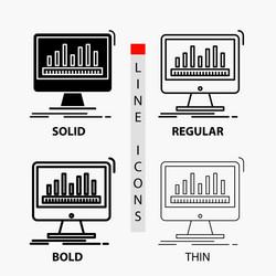 analytics processing dashboard data stats icon vector image