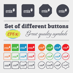 computer keyboard and mouse icon big set vector image