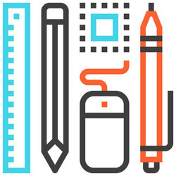 design tools flat line web icon concept vector image