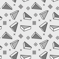 seamless pattern with 3d graphic elements in pop vector image
