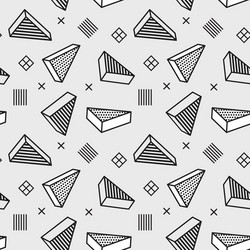 Seamless pattern with 3d graphic elements in pop vector