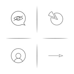 web and text simple linear icon setsimple outline vector image