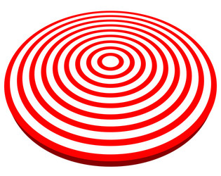 3d red target isolated on white objective vector image