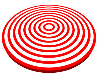 3d red target isolated on white objective vector