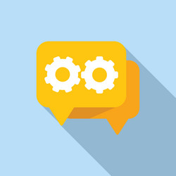 Chat gear icon flat business control vector