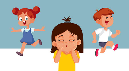 children playing hide and sick cartoon vector