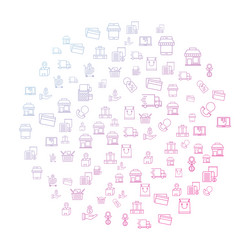 Commerce concept in circle with clean and simple vector