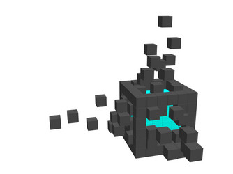 cube from small cubes big data concept vector