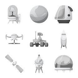 Design of mars and space sign set vector