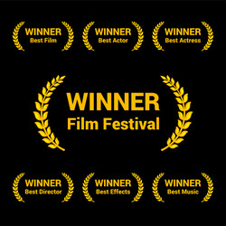 Gold Film Awards Labels Vector Image