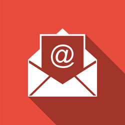 mail and e-mail icon isolated with long shadow vector image