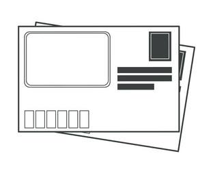 post or print office printed envelope and message vector image