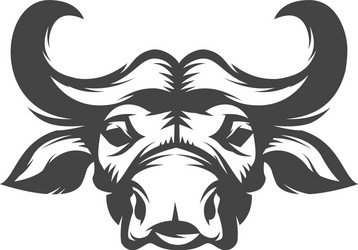 Silhouette a buffalo head portrait Royalty Free Vector Image