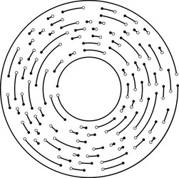 circular radial lines with nodes points vector image