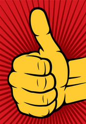Hand showing thumbs up Royalty Free Vector Image