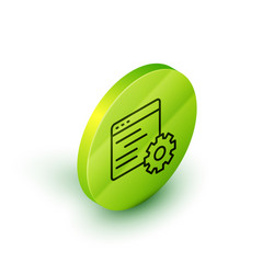 isometric line computer api interface icon vector image