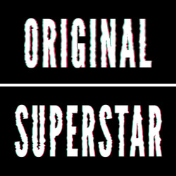 original superstar slogan holographic and glitch vector