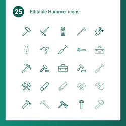 25 hammer icons vector