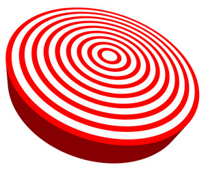 3d red target isolated on white objective vector