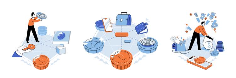 blockchain the network interconnected blockchains vector image
