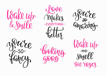 friendship family romantic love lettering set Vector Image