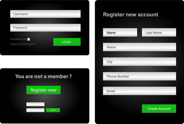login and register web form vector image