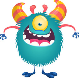 one eye alien cartoon character Vector Image