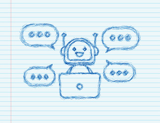 robot sketch icon bot sign design chatbot symbol vector image