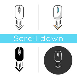 scrolling down computer mouse icon internet page vector