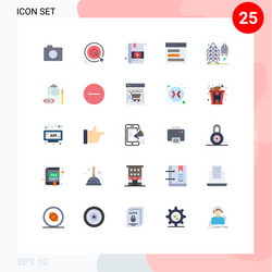 user interface pack 25 basic flat colors vector image