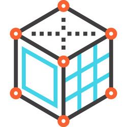 3d modeling flat line web icon concept vector image