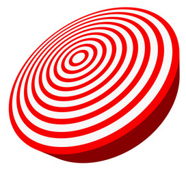 3d red target isolated on white objective vector