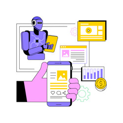 ai-driven content curation abstract concept vector image