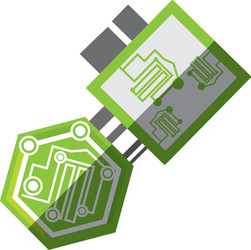 computer circuit hexagon electronic component vector image