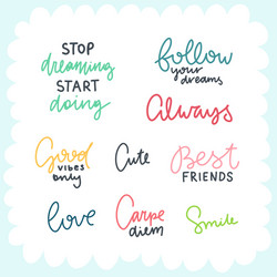 Cute lettering collection vector