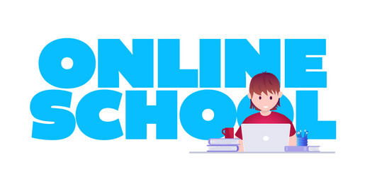 online education self learning concept vector