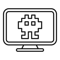 pixelated alien invader displaying on desktop vector image