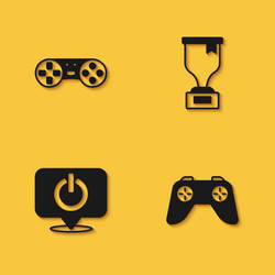set game controller or joystick power button vector image