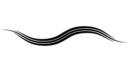 triple curved wavy line swoosh on swish logo vector