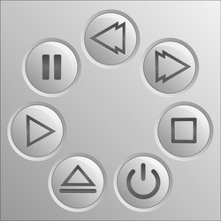 gray navigation button player set vector