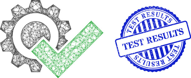 scratched test results seal and net valid gear web vector image