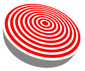 3d red target isolated on white objective vector