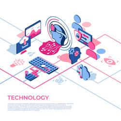 Artificial virtual reality science technology vector
