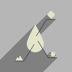 flat web icon with long shadow infographics drop vector image