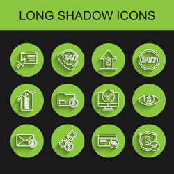 set line envelope with coin dollar chain link vector image